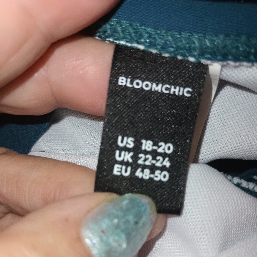 Bloomchic Cyan Solid Adjustable Straps Gathered O… - image 5